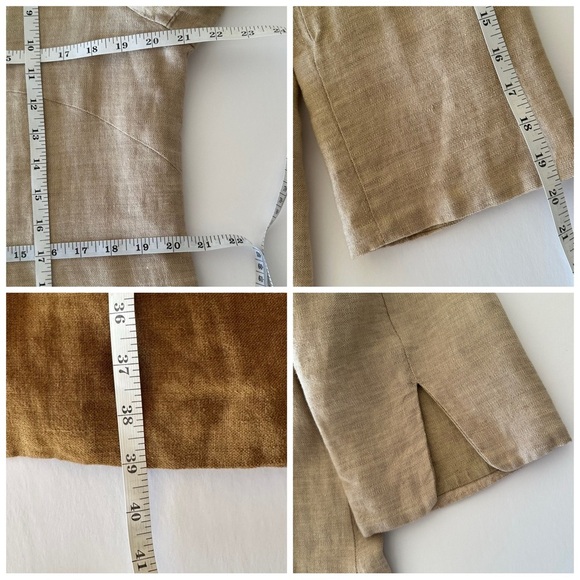 J Jill Embroidered Linen Duster Jacket Coat Lagenlook Size Medium Tall - Picture 7 of 15